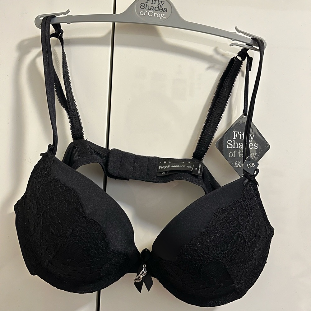 NWT Fifty Shades of Grey Black Push-Up Bra 34B